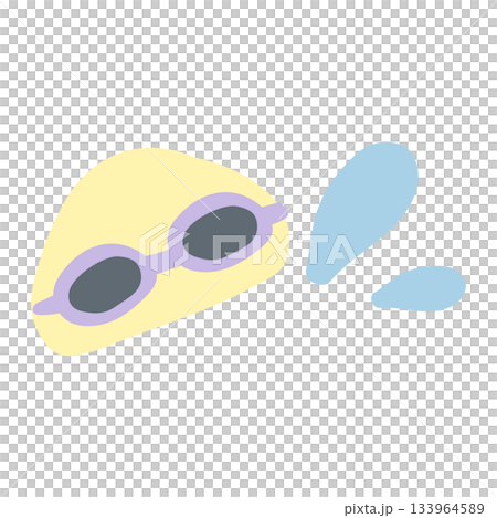 簡單的幼兒園插圖（無主線，輕鬆隨意）| 游泳池開放插圖 133964589