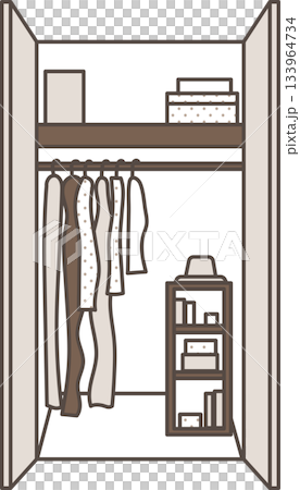 極簡主義衣櫥插圖 133964734