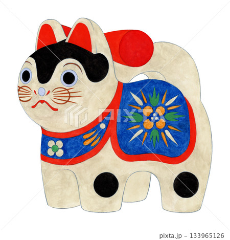 温かみのある手描きの犬張子 温かみのある手描きの犬張子 133965126