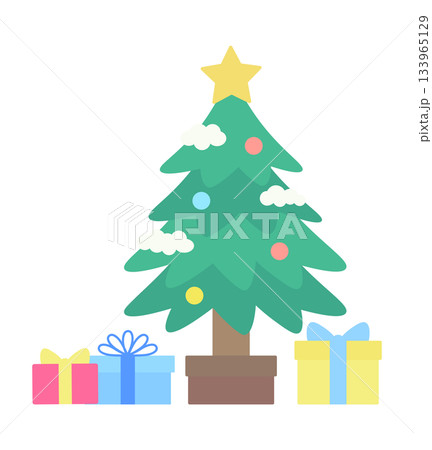 クリスマスツリーとプレゼント 133965129
