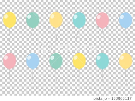 彩色氣球向量插圖集 彩色氣球向量插圖集 133965137