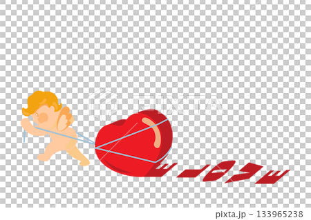 重すぎる愛を引きずるキューピッドのイラスト 重すぎる愛を引きずるキューピッドのイラスト 133965238