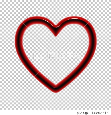 A plump, glossy 3D icon in a heart frame. Illustration of a blood-red decorative element 133965317
