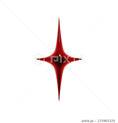輝きのぷっくりした光沢のある3Dアイコン。血のような赤のデコレーション素材のイラスト 133965320
