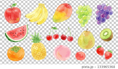水彩画タッチの果物イラストセット 133965368