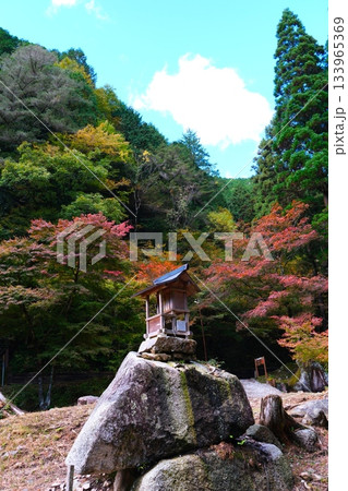 秋の夕森渓谷 竜神の滝 秋の夕森渓谷 竜神の滝 133965369