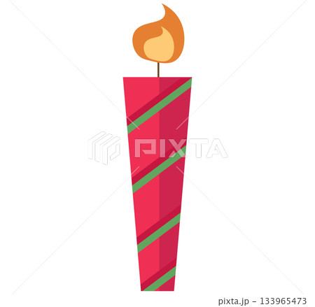 クリスマス キャンドル。クリスマスのろうそく。ベクターイラスト	 133965473