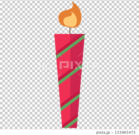 クリスマス キャンドル。クリスマスのろうそく。ベクターイラスト	 133965473