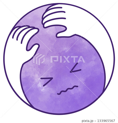 まるい水彩の恐怖腕しっかりデザインふち付き 133965567