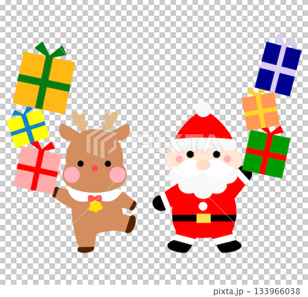Reindeer and Santa 133966038