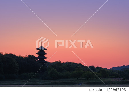 岡山_備中国分寺五重塔の絶景 岡山_備中国分寺五重塔の絶景 133967108