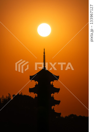 岡山_備中国分寺五重塔の絶景 岡山_備中国分寺五重塔の絶景 133967127