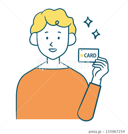 カード決済笑顔の男性イラスト カード決済笑顔の男性イラスト 133967254