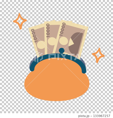 お財布からお金が出ているイラスト 133967257