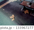 ベンチと落ち葉 133967277