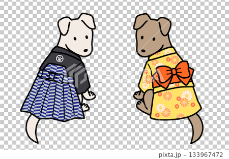 穿著和服的公狗和母狗 133967472