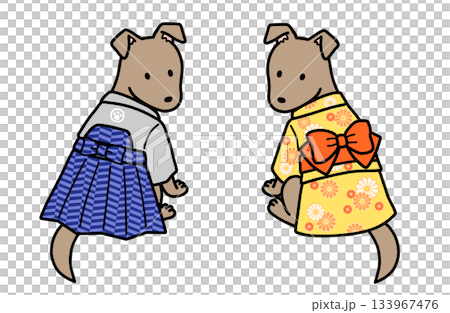 穿著和服的公狗和母狗 穿著和服的公狗和母狗 133967476