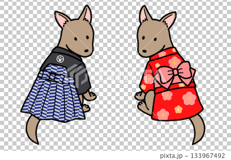 穿著和服的公狗和母狗 133967492