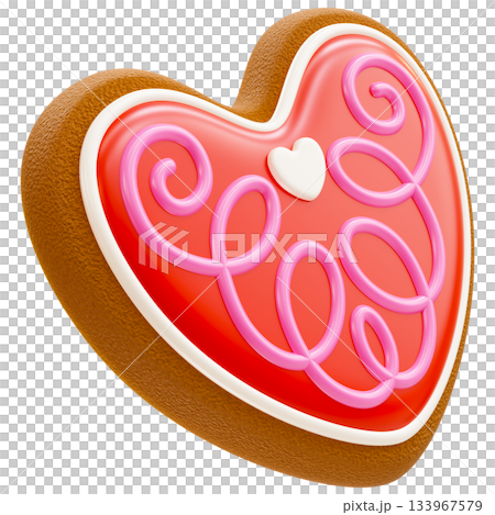 Heart Shaped Cookie With Icing 133967579