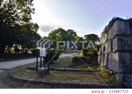兵庫県 明石城(明石公園)の石垣と散策路 兵庫県 明石城(明石公園)の石垣と散策路 133967725