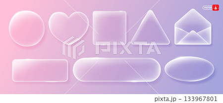 Modern Design Elements Geometric Shapes Set With Glass Morphism Effect 133967801