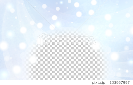 雪が舞う冬景色の半円フレーム背景 133967997