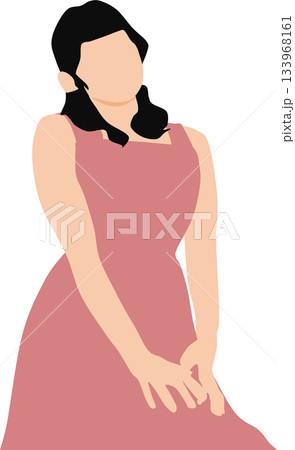 スカートを履いた女性のイラスト スカートを履いた女性のイラスト 133968161
