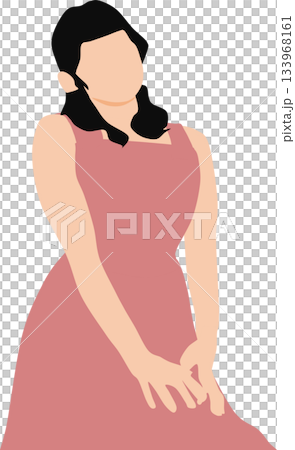 スカートを履いた女性のイラスト スカートを履いた女性のイラスト 133968161