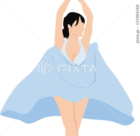 スカートを履いた女性のイラスト 133968168
