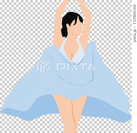 スカートを履いた女性のイラスト 133968168