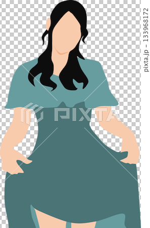 スカートを履いた女性のイラスト 133968172