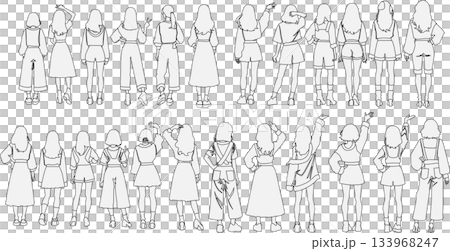 Women's silhouette illustration set Women's silhouette illustration set 133968247