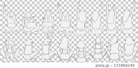 女性剪影插畫集 133968249