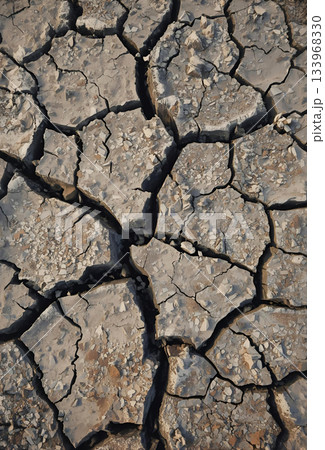 乾燥してひび割れた地面 乾燥してひび割れた地面 133968330