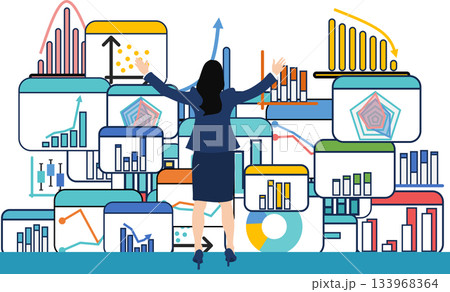 データを分析するイラスト	 133968364