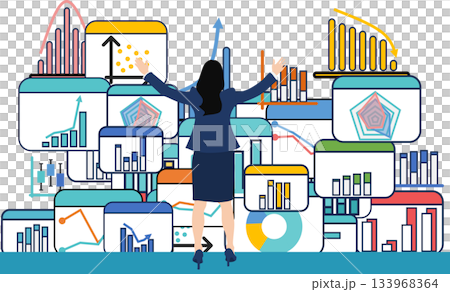 データを分析するイラスト	 133968364