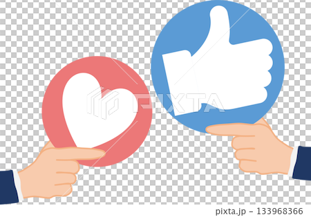 SNSのグラフィック素材イラスト	 133968366