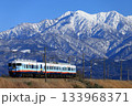 立山連峰とあいの風とやま鉄道の観光列車　一万三千尺物語号 133968371