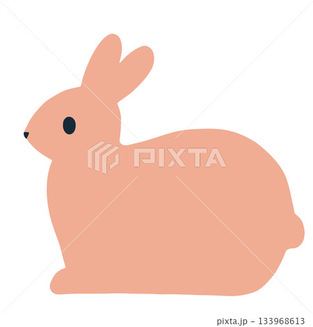 ピンクのシンプルなうさぎ ピンクのシンプルなうさぎ 133968613