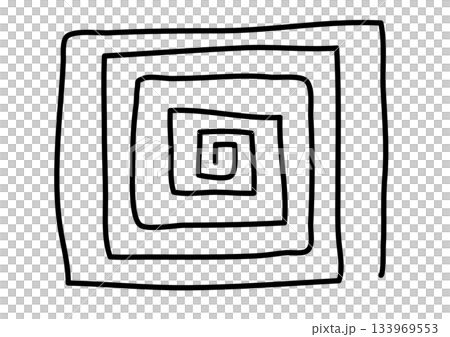 迷宮狀方形螺旋 - 手繪方形螺旋 迷宮狀方形螺旋 - 手繪方形螺旋 133969553