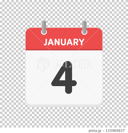 January 4th JANUARY 4 daily calendar icon - Simple English calendar with 1/4 date January 4th JANUARY 4 daily calendar icon - Simple English calendar with 1/4 date 133969837