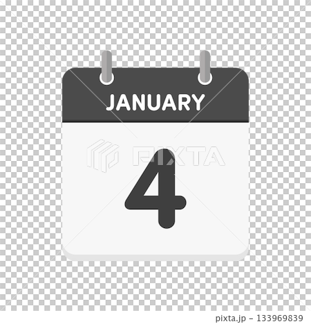 1月4日・JANUARY 4の日めくりカレンダーのアイコン - 1/4の日付入りシンプルな英語の暦 1月4日・JANUARY 4の日めくりカレンダーのアイコン - 1/4の日付入りシンプルな英語の暦 133969839