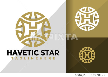 Letter H Luxury Star Logo Logos Design Element Stock Vector Illustration 133970127