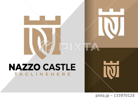 Letter N Castle Logo Logos Design Element Stock Vector Illustration Letter N Castle Logo Logos Design Element Stock Vector Illustration 133970128