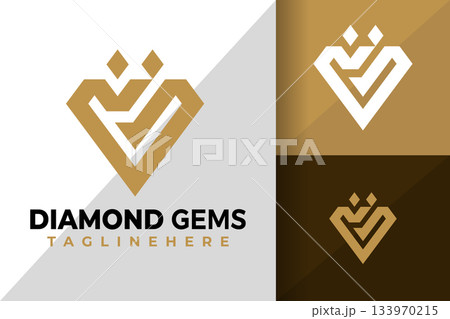 Letter M Diamond Gems Logo Logos Design Element Stock Vector Illustration 133970215