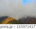 霧に覆われる紅葉の山 133971417