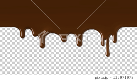 Dripping chocolate illustration realistic 133971978