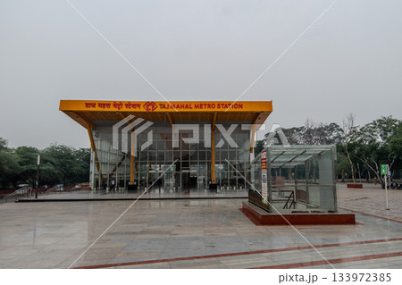 India, Entrance to the Taj Mahal Metro Station in Agra, Uttar Pradesh. India, Entrance to the Taj Mahal Metro Station in Agra, Uttar Pradesh. 133972385