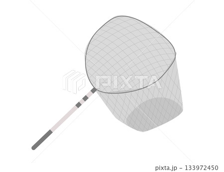 魚をすくうタモ網のイラスト 133972450