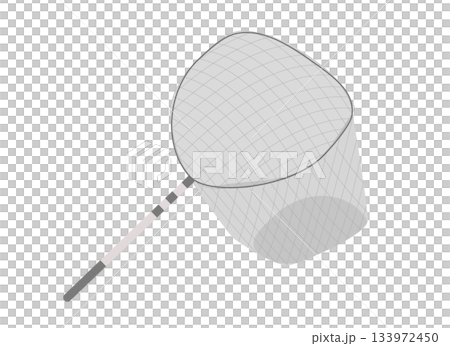 魚をすくうタモ網のイラスト 133972450